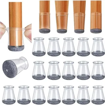 Nábytkové kování GICUNK Nové kryty nohou židlí kulaté 32 kusů, silikonové ochranné krytky, nábytkové kluzáky Plstěné