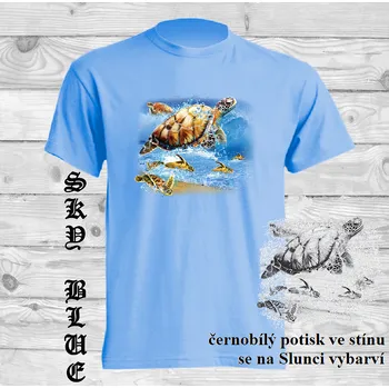 detske-tricko_uv_potisk_zelvy Barva: Sky blue - nebesky modrá, velikost: 152