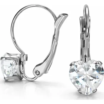 Náušnice Ocelové náušnice srdíčka čirá Xavius - Stříbrná