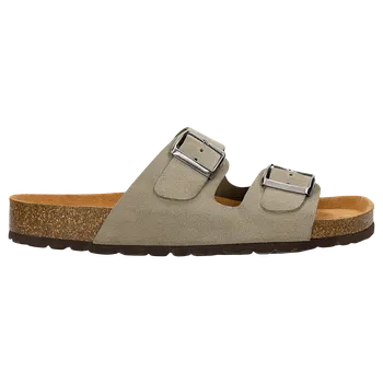 Pánské žabky Béžové Pánské Pantofle Na Korkové Podrážce Wojas 3202064 42