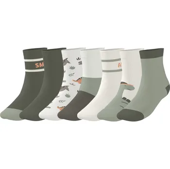 lupilu® Dětské ponožky s BIO bavlnou, 7 párů (zelená/bílá, 27-30)