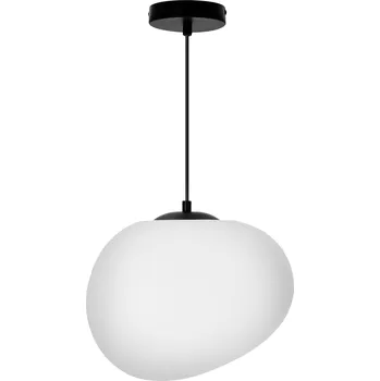 STONES černá 30cm závěsná lampa 1x40W E27 bílý difuzor