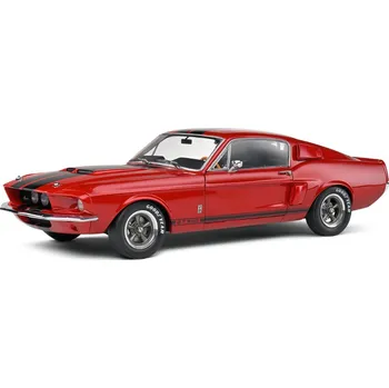 autíčko Ford Mustang Shelby GT500 1967 červená Burgundy černé pruhy 1:18 Solido