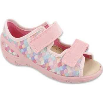 Dívčí obuv Bačkory papuče sandálky Befado Sunny 063X033 růžové, s koženou stélkou velikost: 30