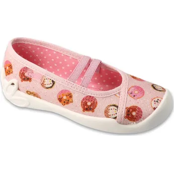 Dívčí bačkory Balerínky bačkory papuče Befado Blanca 116X336 růžové se zvířátky velikost: 30