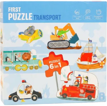Dřevěná hračka První puzzle Doprava 6v1