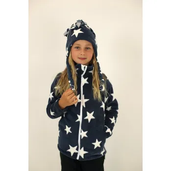 Kocour Mourek Mikina tm.modrá s hvězdami z fleecu Velikost 98