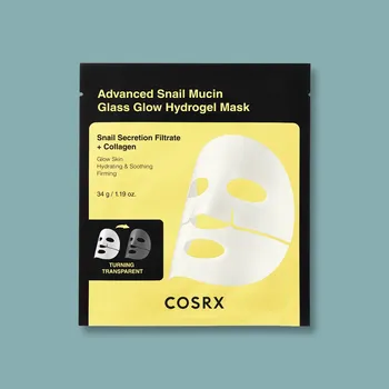 Pleťová maska COSRX ​​Advanced Snail Mucin Glass Glow Hydrogel Mask Hydrogelová maska 34 g Balenie: 1ks