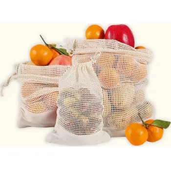Sáček na potraviny Síťovaný sáček na ovoce a zeleninu | Organická Bavlna | S / M / L