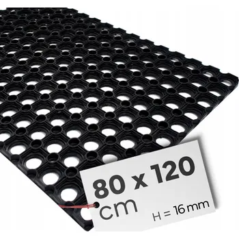 Rohožka Gumová rohožka Sigmet černá, mřížkovaná, 80x120 cm