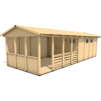 Zahradní stavba Zahradní altán Herold A3388 D Plus s boční stěnou a terasovou podlahou(12,6 + 12,6 m2)