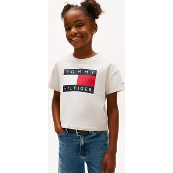 Dívčí oblečení Dětské tričko Tommy Hilfiger KG0KG09289.128.176.PPY2 šedá 09X, vel. 140