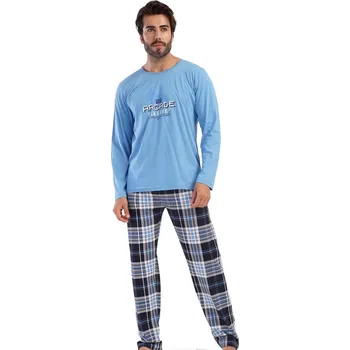 Pánské pyžamo Nebesky modré kárované pyžamo pro muže gamer mood ARCADE CLASSICS originál 1P1859 modrá 3xl