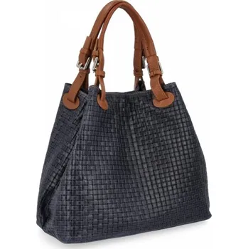 Kabelka Módní kožená taška Shopper Bag 2269-J modrá