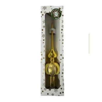 Vánoční ozdoba Vánoční skleněná špice, 1-kulová, zlatá, lesk, matové klíny