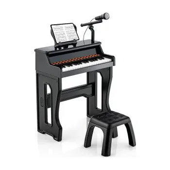 Hudební nástroj pro děti COSTWAY TM10097DK Dětský klavír s 37 klávesami černý