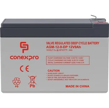Trakční baterie Baterie Conexpro AGM-12-9-DP VRLA AGM 12V/9Ah, F2, Deep cycle, živ. 10 let