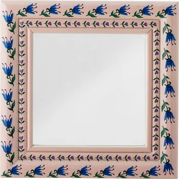 Zrcadlo Bloomingville, Nástěnné zrcadlo Badia, 30 x 30 cm, růžové - Formadore