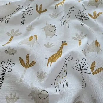 PREM Tetra osuška s potiskem 90x100cm Sloni a Palmy