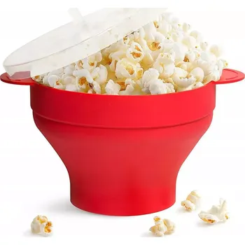 Silikonová mísa na přípravu popcornu 24 cm červená