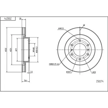 Brzdový kotouč Brzdový kotouč HART 250 274