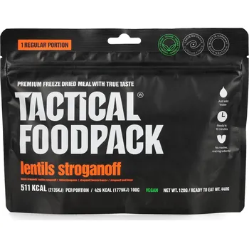 Lyofilizát Tactical Foodpack Čočka Strogonoff 440 g