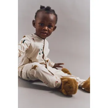 Kojenecký overall Kojenecké body Liewood Birk Printed Pyjamas Jumpsuit LW20360.9BYA béžová 08X, vel. 74-80