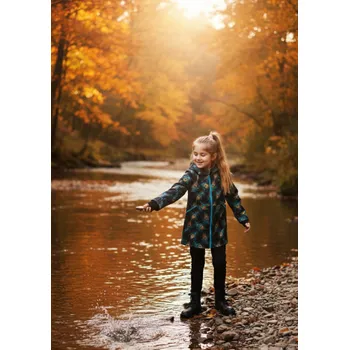 Kocour Mourek Kabát - parka softshellová PAVÍ PEŘÍ na černé Velikost 104