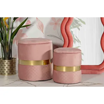 Taburet Sada taburetek Yardley růžová