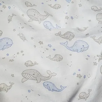 látková plena PREM Bavlněná plena 70x70cm Velryba Modrá NEW