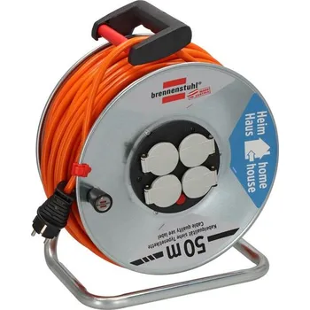 Prodlužovací kabel Brennenstuhl 1198531 - Buben ocelový prodlužovací kabel, 50m, Garant® SK 4x zásuvka 230V