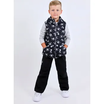 Dívčí vesta Kocour Mourek Softshellová dětská vesta KOSTLIVCI s černou Velikost 116/122