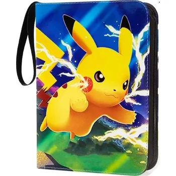 Fotoalbum 50stránkové album s kartami Pokémon, krásně potištěný obal z PU, sběratelské album se zipem, složka