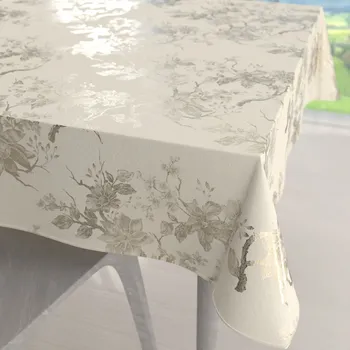 ubrus Sametový čtvercový ubrus Isabela Flower IBL-022 Zlaté květy na smetanovém 40x40 cm