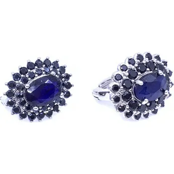 Náušnice Šperky Jan Kos Jan Kos jewellery Stříbrné náušnice se safírem 12126975