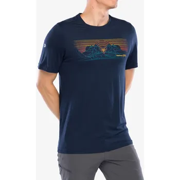 Pánské tričko Tričko s potiskem Smartwool Mountain Sunrise Active Short Sleeve Graphic Tee - deep navy