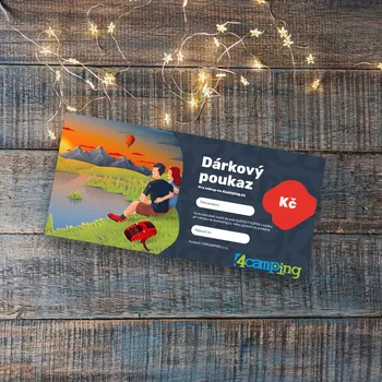 Voucher 4camping Tištěný dárkový poukaz Hodnota poukazu: 500 / Design poukazu: Výhledy