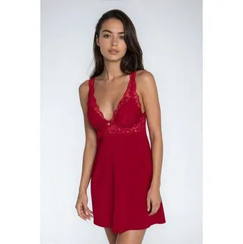 Dámská noční košile Dámská košilka s vyztuženými košíčky Liset červená L