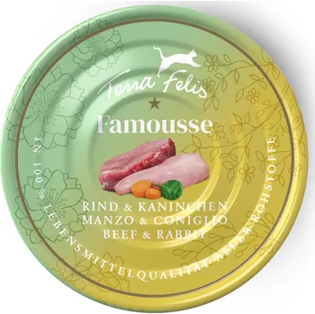 Krmivo pro kočku Terra Felis Famousse Hovězí & Králík 12x80 g