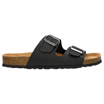 Pánské žabky Černé Pohodlné Pánské Pantofle Na Korkové Podrážce Wojas 3202091 40