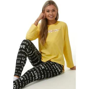 Dámské noční prádlo Pyžamo dámské 1B1354 žlutá xxl