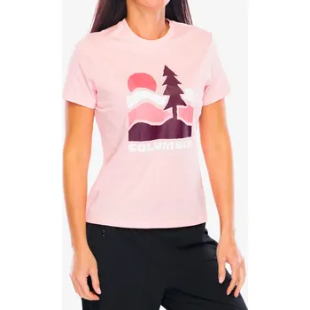 Dámské tričko Columbia Ruby Springs Graphic Fitted S/S - pink sand/get hiked