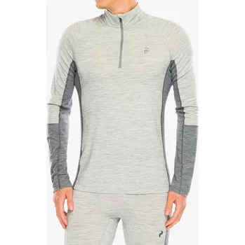 Pánská mikina Funkční mikina Peak Performance Magic Half Zip Wool-Blend BL - med grey mel/grey mel