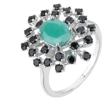 Řetízek Jan Kos jewellery Stříbrný prsten se smaragdem MHT-4788/SD60