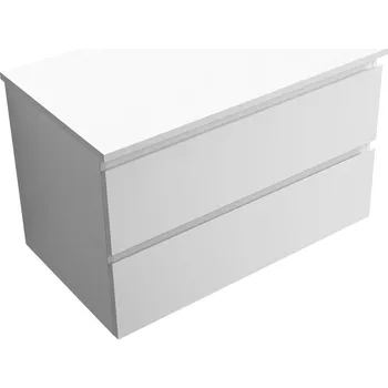 Koupelnový nábytek CERANO - Koupelnová skříňka Carole s deskou pod umyvadlo z litého mramoru Elanys - 12 mm - bílá matná - 80x49,8x46,5 cm