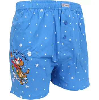 Trenýrky Pánské trenky s vánočním motivem Andrie PS 5773 modré velikost XXL-58/60