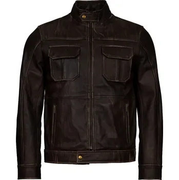 Pánská Kožená Bunda Gary Johnson Brixton Hnědá Velikost: S