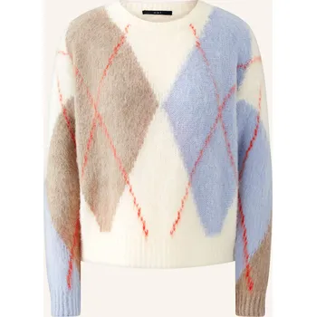 Dámský svetr Oui Dámský Svetr, krémová / hnědá / tmavě modrá, 40