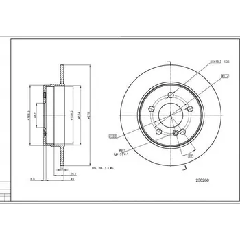 Brzdový kotouč Brzdový kotouč HART 250 260