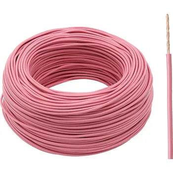elektrický kabel Růžový kabel 1x1,0 mm pro elektroinstalaci